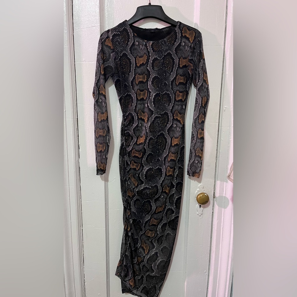 ALL SAINTS SPRING 2022 SNAKE PRINT DRESS